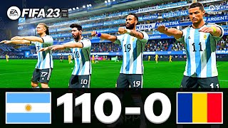 FIFA 23  MESSI RONALDO MBAPPE NEYMAR ALL STARS  ARGENTINA 110  0 ROMANIA [upl. by Airdnaed]