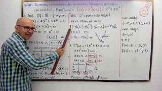 Dominio crecimiento decrecimiento máximos mínimos concavidad puntos de inflexión [upl. by Aleahc]