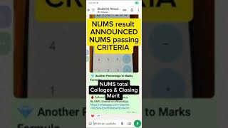 NUMS result 2024  NUMS passing criteria  NUMS closing merit  NUMS passing marks percentage [upl. by Nayve]