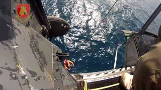 AFM HELICOPTER WINCHES DIVER TO SAFETY 12 March 2015 [upl. by Ateval]