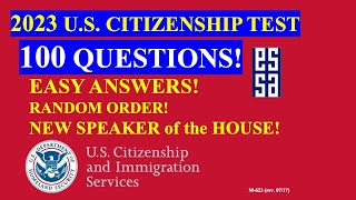 2023  100 Civics Questions for the U S Citizenship Test 27 [upl. by Emelun518]