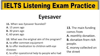 Eyesaver listening test 2024 with answers  IELTS Listening Practice Test 2024  Real Exam Listening [upl. by Bunch58]