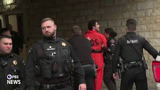 WATCH Man accused of killing UnitedHealthcare CEO struggles with police as he enters Pa courthouse [upl. by Bobine818]