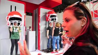 Nicole experiences Verizons NFL Gear VR  Two Bit Circus [upl. by Kola]