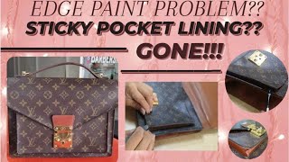 How to restore LOUIS VUITTON MONCEAU Bag cleaningedge paint [upl. by Ninos525]