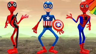 How to make Dame tu cosita mod Superhero Spider man Captain America Dead pool with clay [upl. by Eli841]