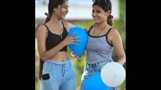 Balloon Bursting Prank On Cute Girls  Annu Singh  Balloon Blast Challenge Prank  Comedy Video [upl. by Ummersen]