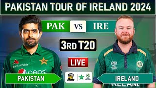 PAKISTAN vs IRELAND 3rd T20 MATCH LIVE COMMENTARY  PAK vs IRE LIVE MATCH [upl. by Leontyne]