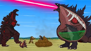 Rescue SHIN GODZILLA EARTH From GODZILLA amp KONG The Battle Against Digestive System  FUNNY CARTOON [upl. by Rosalie]