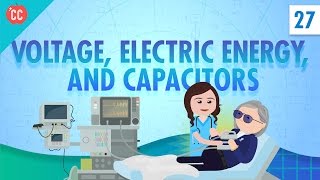 Voltage Electric Energy and Capacitors Crash Course Physics 27 [upl. by Fidela]