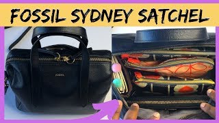 WHATS IN MY BAG  FOSSIL SYDNEY SATCHEL 2020 [upl. by Nahgrom]