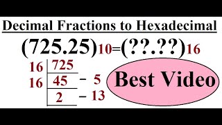 Decimal Fractions to Hexadecimal Conversion [upl. by Ahsaeym911]