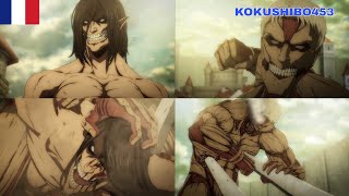 Le titan assaillant VS le titan cuirassé FULL FIGHT🔥🔥Snk saison 4 partie 2 VF🇫🇷 [upl. by Neisa]