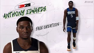 Anthony Edwards Face Creation NBA 2K25 [upl. by Otcefrep]