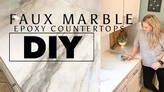 DIY  Painted Countertops with Annie Sloan Chalk Paint  Epoxy Countertops [upl. by Atinar]