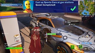 How to EASILY Fuel up Sports Cars at gas stations in Fortnite locations Quest [upl. by Bamberger]