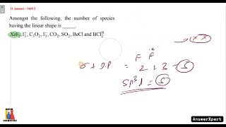 Amongst the following the number of species having the linear shape is XeF2 I3 C3O2 I3− CO2 [upl. by Vivianna766]