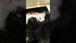 How to clean melted plastic from your glass stove top oven QUICK amp EASY [upl. by Zonda]