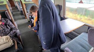 Oswestry Hertiage Railway Clive teaching Daniel to clip the passengers tickets [upl. by Balas]