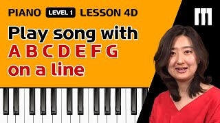 Play song with ABCDEFG on a line음이름ABCD으로 악보보기 Piano Tutorial [upl. by Ahsinirt]