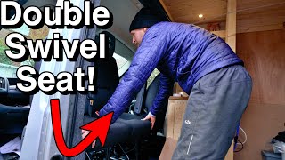 Installing a Swivel Base for the Double Seat  Van Build Ep24 [upl. by Winna]