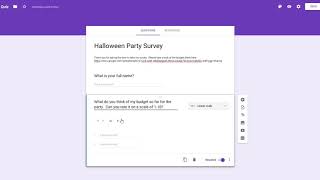 Google Forms  Linear Scale Questions [upl. by Ardnoet835]