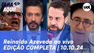 Reinaldo Azevedo ao vivo Nunes x Boulos Malafaia rebate filhos de Bolsonaro e entrevista de Carlos [upl. by Gaston]