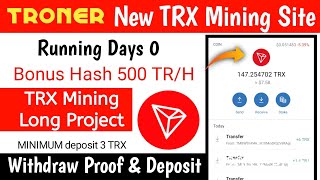 troneronline New TRX Mining Site  Running days 0  Long Term Project  Earn Online [upl. by Durkee]