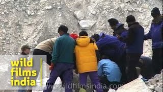 Expedition members moving towards Pumori [upl. by Adnaval]