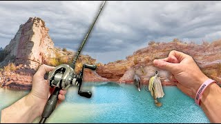 Fishing a Hidden CANYON LAKE in The Texas Desert  LAND OF GIANTS [upl. by Nawad]