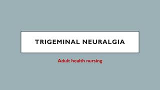 quotTrigeminal neuralgiaquot detailed class for nursing students malayalam [upl. by Koeninger]