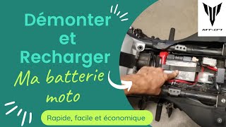 Comment démonter et charger une batterie moto MT 07 [upl. by Lose]