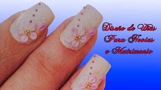 Fotos o Imagenes de Uñas Decoradas Manicure Diseño de Uñas Para Novias o Matrimonio paso a paso 33 [upl. by Hedi603]