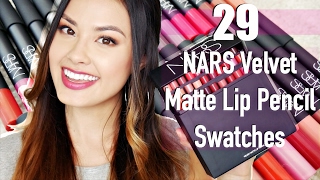 Swatching 29 NARS Velvet Matte Lip Pencil On My Lips Demo amp Review  The Beauty Breakdown [upl. by Roselin]