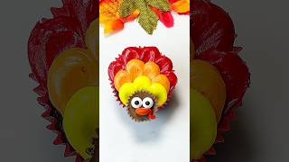 Cute Turkey Cupcake 🦃❤️🧡💛 turkey shorts tasty easy fun short sweet chocolate tasty [upl. by Aysahc]