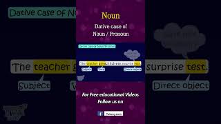 Noun  Dative case of Noun  Pronoun  Concepts Examples  English Grammar  English shorts [upl. by Nirehtac]