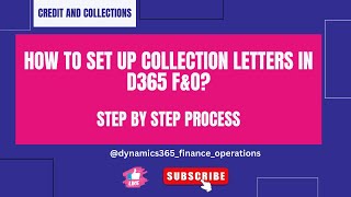 How to set up collection letters in d365 FampO step by step process [upl. by Zina]