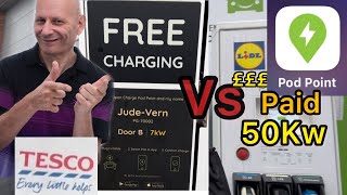 Tesco Vs Lidl Pod Point chargers How They Work With Tesla What’s The Cost [upl. by Lash]