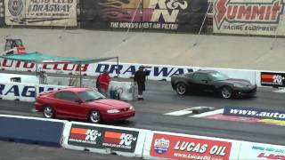 1995 Mustang Cobra vs 2008 Corvette Z06 14 Mile [upl. by Larianna]