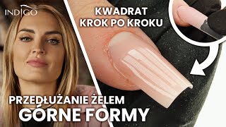 GÓRNE FORMY do paznokci Przedłużanie żelem w kształcie kwadrat DUAL FORMY jak zrobić Indigo Nails [upl. by Eioj]