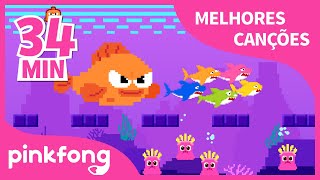 8bit Bebê Tubarão e mais músicas infantis   Compilação  Pinkfong Canções para crianças [upl. by Bethesda]