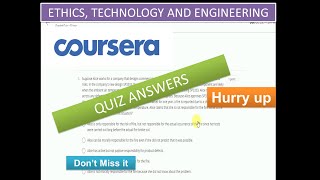 Coursera Quiz Answers Ethics Technology and EngineeringModel TestWeek1 [upl. by Friedrick]