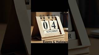 November 04  Events and Holidays [upl. by Maddie]