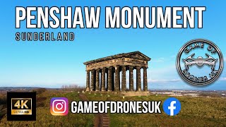 Penshaw Monument 4K Drone footage [upl. by Enitsirk]