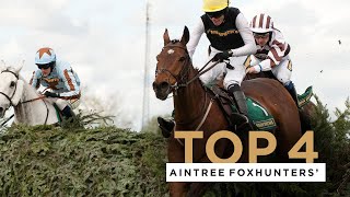 TOP 4 FOXHUNTERS CHASES RUN OVER THE GRAND NATIONAL FENCES AT AINTREE [upl. by Masao]