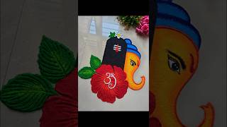 easy Ganpati bappa rangoli designs  ganesh chaturthi rangoli designs  ganesh jayanti rangoli [upl. by Schaffer]