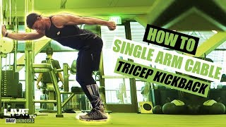 How To Do A SINGLE ARM CABLE TRICEP KICKBACK  Exercise Demonstration Video and Guide [upl. by Gimpel]