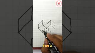 How to Draw 3D Hearteasily shorts Monos3DArt viral short 3dart video [upl. by Gustavo]