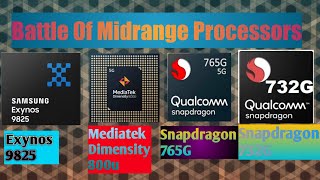 Exynos 9825 VS Mediatek Dimensity 800u VS Snapdragon 765G VS Snapdragon 732G Full Comparison [upl. by Mcgray]