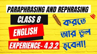 Class 8 English 432  Paraphrasing and Rephrasing in Class 8  Class 8 English Chapter 4 Page 50 [upl. by Ahsirtak928]